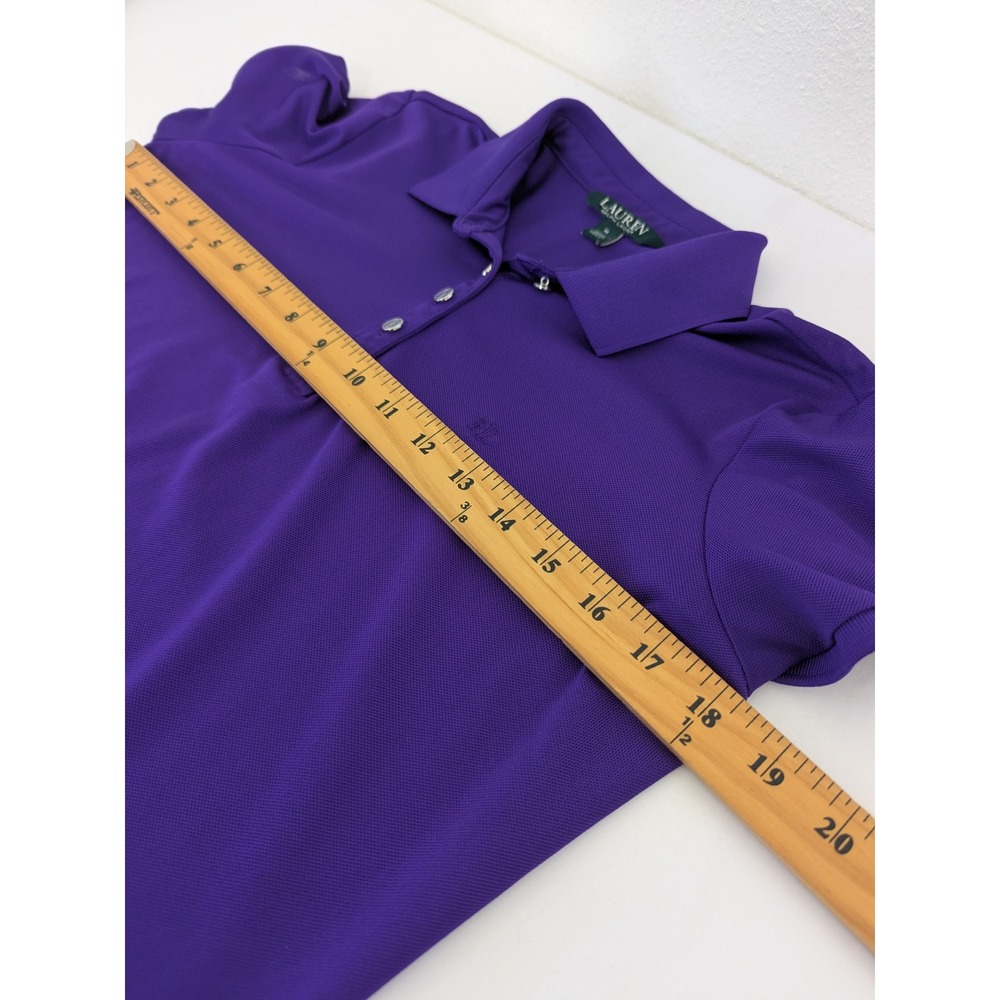 Lauren Ralph Lauren Polo Shirt Womens Medium Purple Good Pique Short Sleeve Logo - Picture 9 of 11